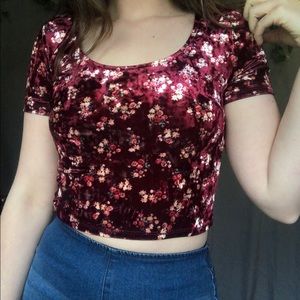 Cropped Floral Velvet Too
